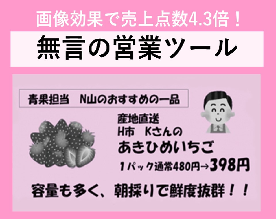 【画像効果で売上点数4.3倍！】無言の営業ツール
